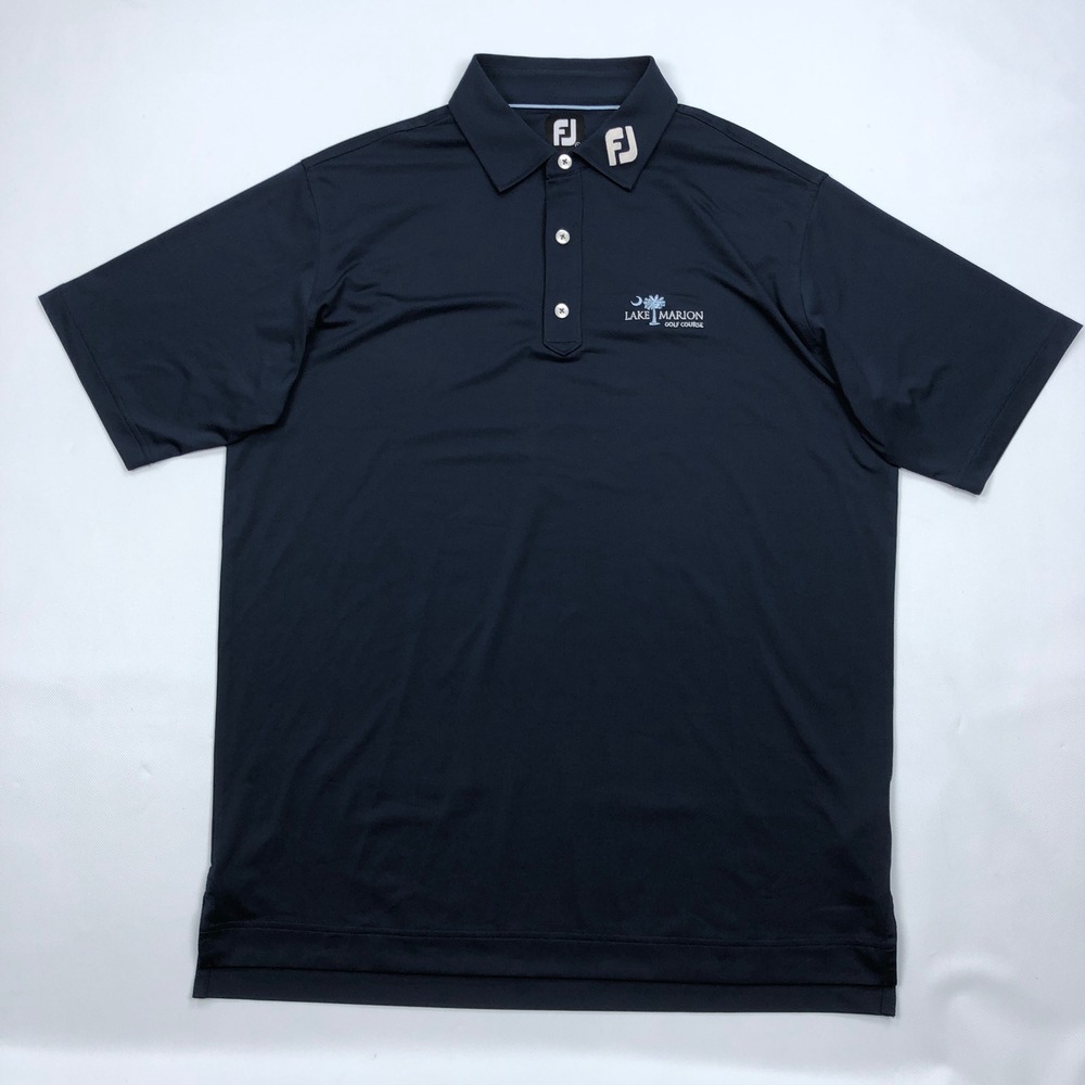 FootJoy Lake Marion Golf Course Polo Shirt Mens Large Navy Blue Tour Collar FJ